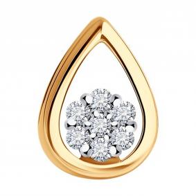 Золотая подвеска SOKOLOV 1030930 с бриллиантом 1030930 фото