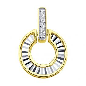 Подвеска из лимонного золота SOKOLOV 1030945-2 с бриллиантом 1030945-2 фото