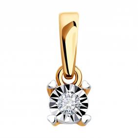 Золотая подвеска SOKOLOV 1030972 с бриллиантом 1030972 фото