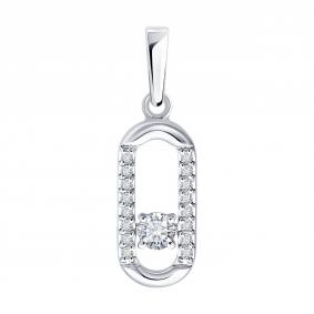 Золотая подвеска SOKOLOV 1031000-3-5 с бриллиантом выращенным 1031000-3-5 фото