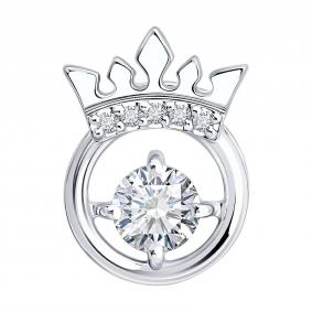 Золотая подвеска SOKOLOV 1031001-3-5 с бриллиантом выращенным 1031001-3-5 фото