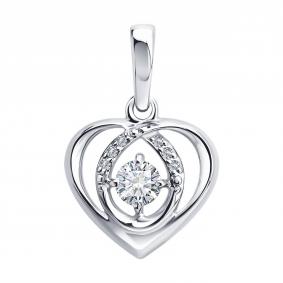 Золотая подвеска SOKOLOV 1031003-3-5 с бриллиантом выращенным 1031003-3-5 фото