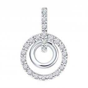 Золотая подвеска SOKOLOV 1031008-3-5 с бриллиантом выращенным 1031008-3-5 фото