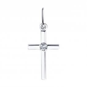 Золотая подвеска SOKOLOV 1031010-3-5 с бриллиантом выращенным 1031010-3-5 фото