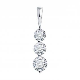 Золотая подвеска SOKOLOV 1031011-3-5 с бриллиантом выращенным 1031011-3-5 фото