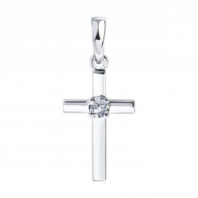 Золотая подвеска SOKOLOV 1031012-3-5 с бриллиантом выращенным 1031012-3-5 фото