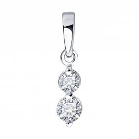 Золотая подвеска SOKOLOV 1031016-3-5 с бриллиантом выращенным 1031016-3-5 фото