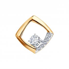 Золотая подвеска SOKOLOV 1031018-5 с бриллиантом выращенным 1031018-5 фото