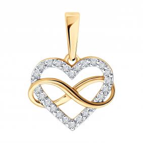 Золотая подвеска SOKOLOV 1031019-5 с бриллиантом выращенным 1031019-5 фото