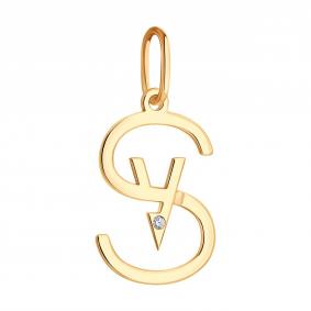 Золотая подвеска SOKOLOV 1031024 с бриллиантом 1031024 фото