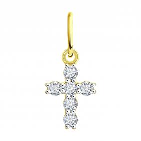 Золотая подвеска SOKOLOV 1031031-2-5 с бриллиантом выращенным 1031031-2-5 фото