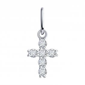 Золотая подвеска SOKOLOV 1031031-3-5 с бриллиантом выращенным 1031031-3-5 фото