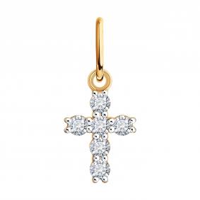 Золотая подвеска SOKOLOV 1031031-5 с бриллиантом выращенным 1031031-5 фото