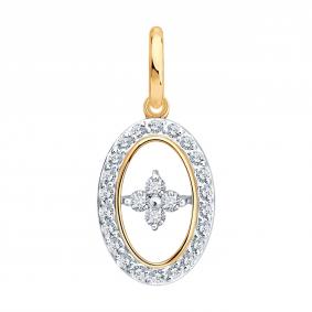 Золотая подвеска SOKOLOV с танцующим бриллиантами выращенными 1031032-5 1031032-5 фото