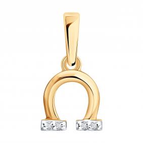 Золотая подвеска SOKOLOV 1031036 с бриллиантом 1031036 фото