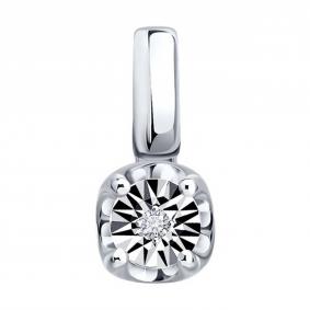 Подвеска из белого золота SOKOLOV 1031038-3 с бриллиантом 1031038-3 фото