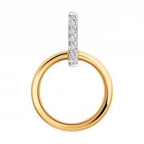 Золотая подвеска SOKOLOV 1031039 с бриллиантом 1031039 фото