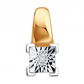 Золотая подвеска SOKOLOV 1031040 с бриллиантом 1031040 фото