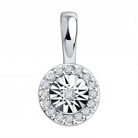 Подвеска из белого золота SOKOLOV 1031051-3 с бриллиантом 1031051-3 фото
