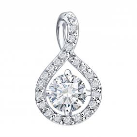 Подвеска из белого золота SOKOLOV 1031058-3-5 с бриллиантом выращенным 1031058-3-5 фото