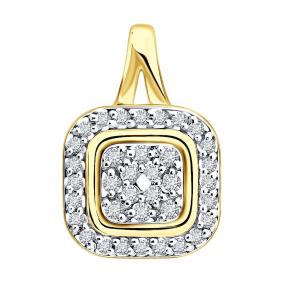 Подвеска из лимонного золота SOKOLOV 1031060-2 с бриллиантом 1031060-2 фото