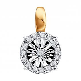 Золотая подвеска SOKOLOV 1031069 с бриллиантом 1031069 фото