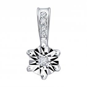 Подвеска из белого золота SOKOLOV 1031070-3 с бриллиантом 1031070-3 фото