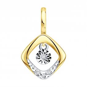 Золотая подвеска SOKOLOV с подвижным бриллиантом 1031073-2 1031073-2 фото