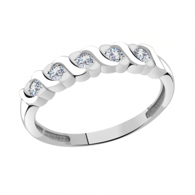 Кольцо из белого золота Александра 10356сб с Swarovski 10356сб фото