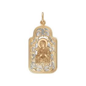Золотая подвеска-иконка Божией Матери Семистрельная SOKOLOV 103989 103989 фото