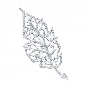 1040052-3-5: Брошь из белого золота с бриллиантами выращенными 1040052-3-5 фото