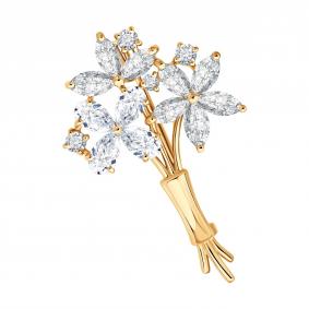 1040055-5: Брошь из золота с бриллиантами выращенными 1040055-5 фото