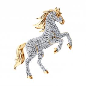 1040057: Брошь из золота с бриллиантами 1040057 фото