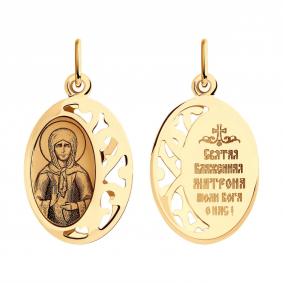 Золотая подвеска-иконка Святая блаженная Матрона SOKOLOV 104138 104138 фото