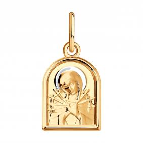 Золотая подвеска-иконка Божией Матери Семистрельная SOKOLOV 104227 104227 фото