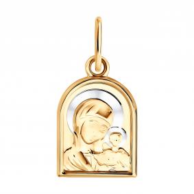 Золотая подвеска-иконка Казанская Божья Матерь SOKOLOV 104230 104230 фото