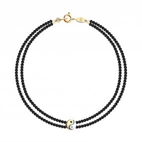 Золотой браслет SOKOLOV 1050119 с бриллиантом, чёрным бриллиантом и шпинелью 1050119 фото