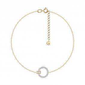 Золотой браслет SOKOLOV 1050403-5 с бриллиантом выращенным 1050403-5 фото