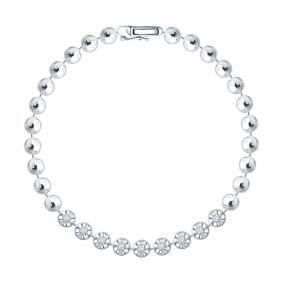 Браслет из белого золота SOKOLOV 1050442-3-5 с бриллиантом выращенным 1050442-3-5 фото