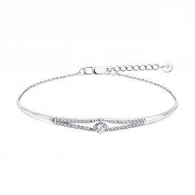 Браслет из белого золота SOKOLOV 1050447-3-5 с бриллиантом выращенным 1050447-3-5 фото