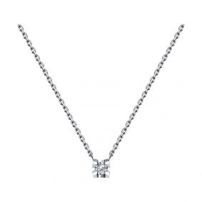 Колье из белого золота SOKOLOV 1070098 с бриллиантом 1070098 фото