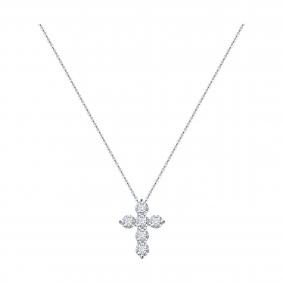 Колье Крест из белого золота SOKOLOV с бриллиантом выращенным 1070239-3-5 1070239-3-5 фото