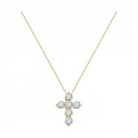 Золотое колье Крест SOKOLOV с бриллиантом выращенным 1070253-5 1070253-5 фото