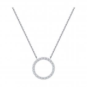 Колье из белого золота SOKOLOV 1070391-3-5 с бриллиантом выращенным 1070391-3-5 фото