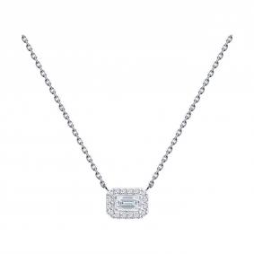 Колье из белого золота SOKOLOV 1070394-3-5 с бриллиантом выращенным 1070394-3-5 фото