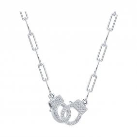 Колье из белого золота SOKOLOV 1070410-3 с бриллиантом 1070410-3 фото