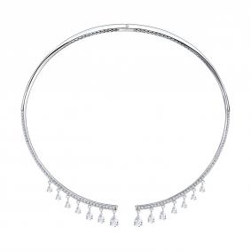 Колье из белого золота SOKOLOV 1070450-3-5 с бриллиантом выращенным 1070450-3-5 фото