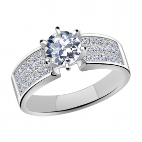 Кольцо из белого золота Александра 10749сб с Swarovski 10749сб фото