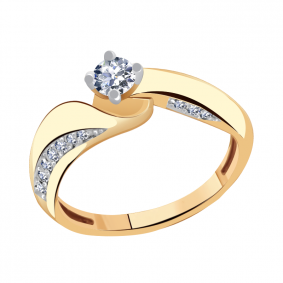 Золотое кольцо Александра 10962ск с Swarovski 10962ск фото