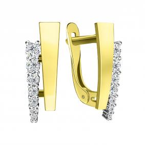 Серьги из лимонного золота Sanis 11-218890 с фианитом 11-218890 фото